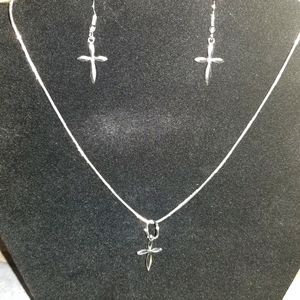Cross earrings and necklaces set